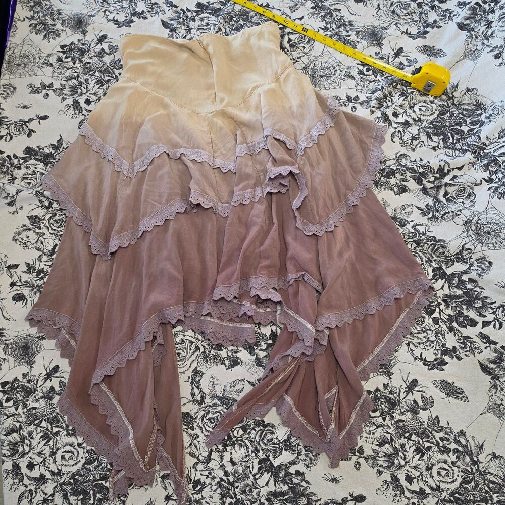 Dolls Kill Current Mood Dip Dye Asymmetrical Hem Skirt